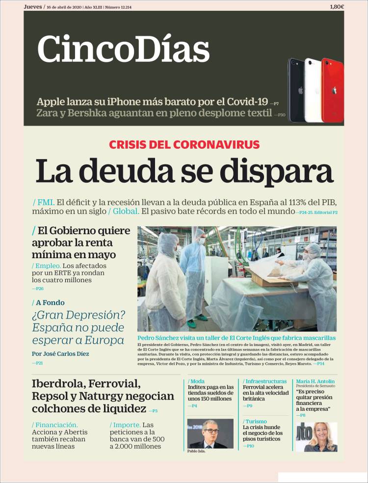 Portada de Cinco Días (Espa&ntilde;a)
