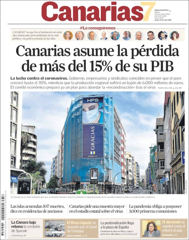 Portada de Canarias 7 (España)