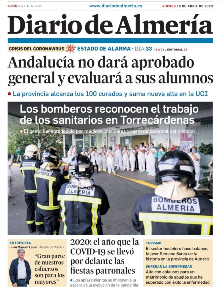 Portada de Diario de Almería (España)