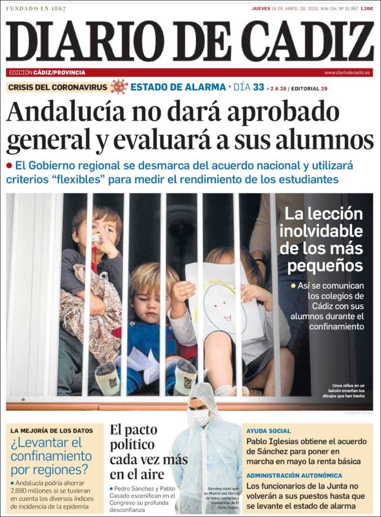 Portada de Diario de Cádiz (España)