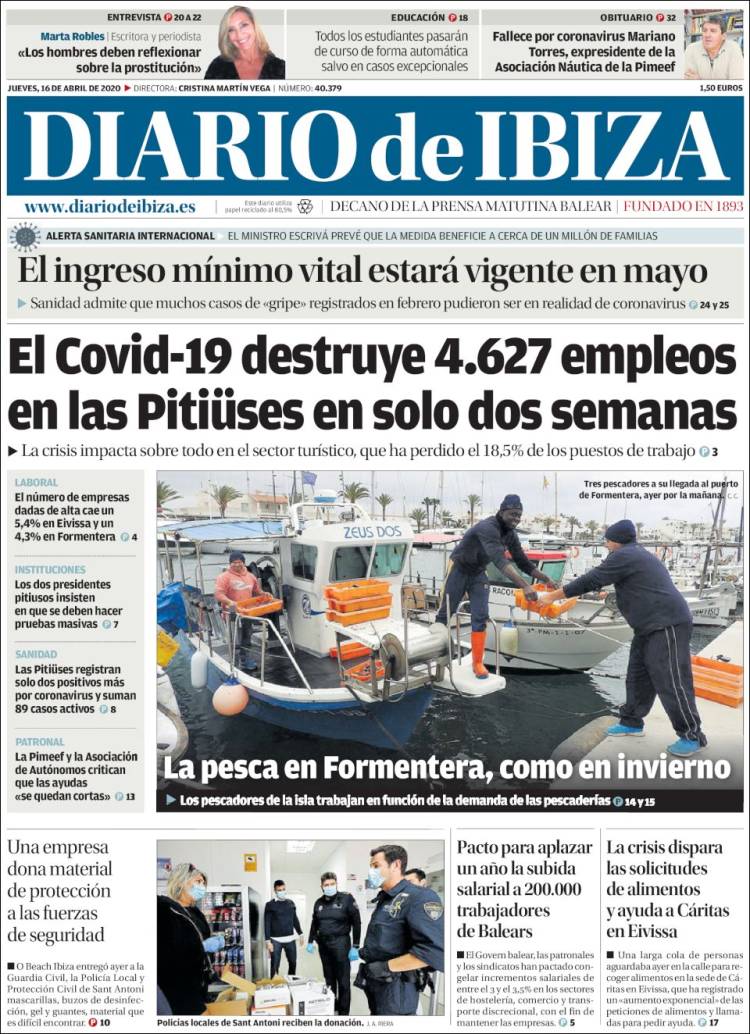 Portada de Diario de Ibiza (España)