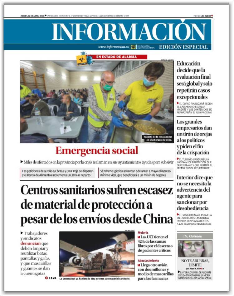 Portada de Diario Información (España)