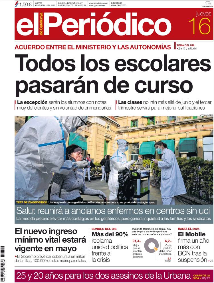 Portada de El Periódico (España)