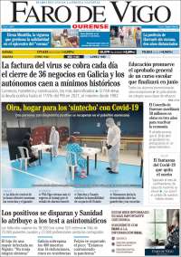 Portada de El Faro de Vigo - Ourense (España)