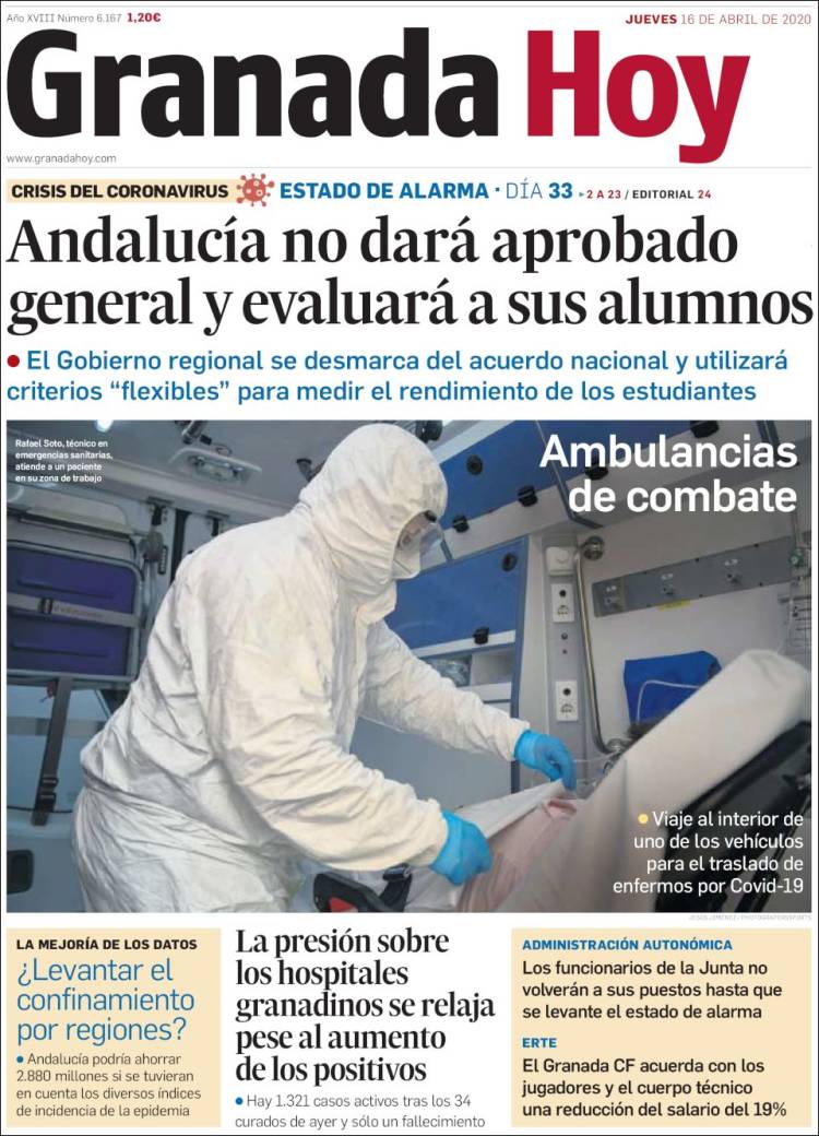 Portada de Granada Hoy (España)