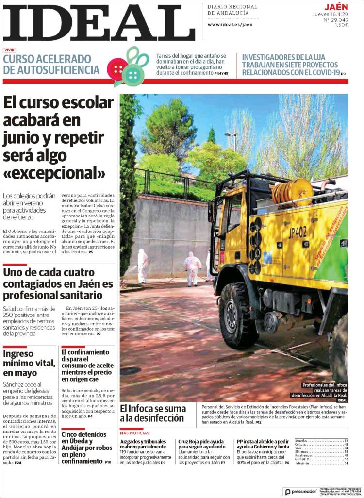 Portada de El Ideal de Jaén (España)