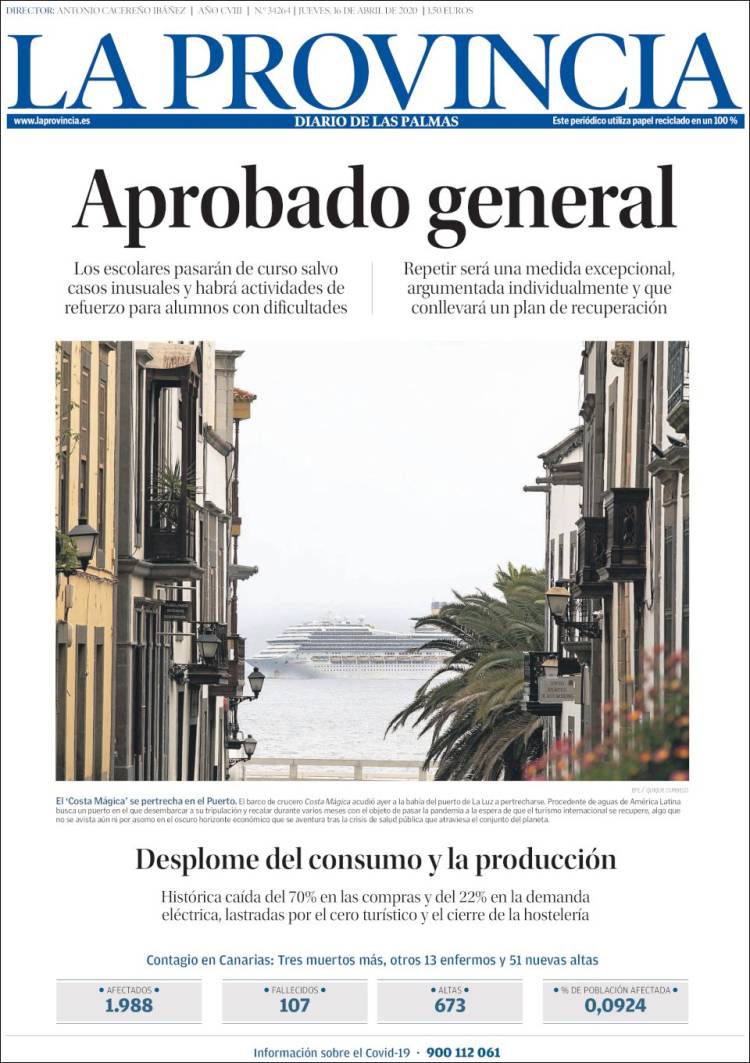 Portada de La Provincia (España)