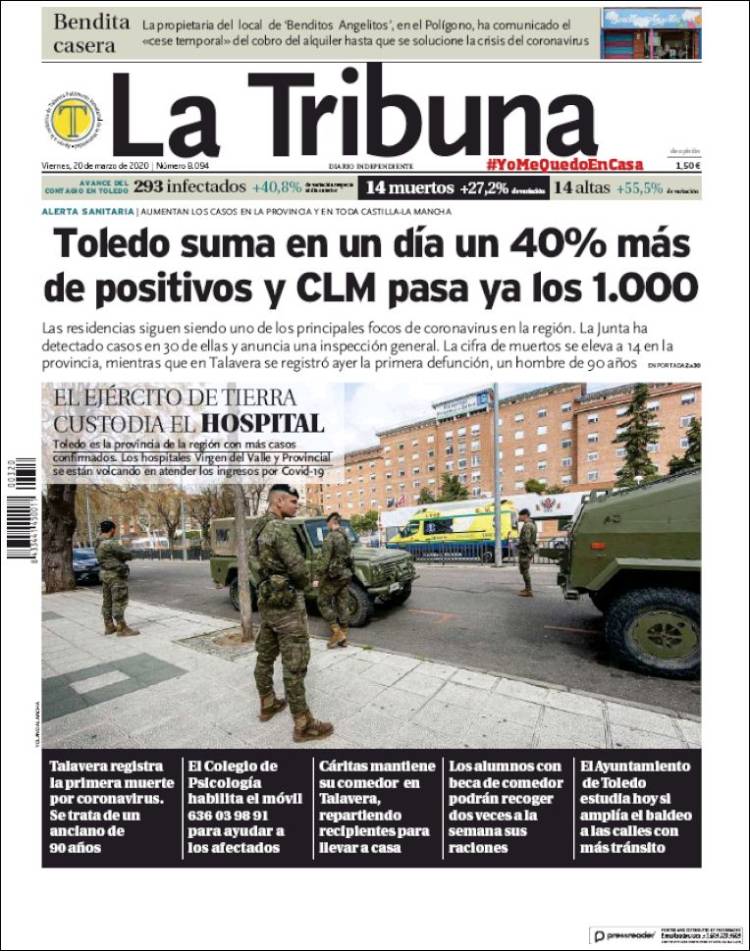 Portada de La Tribuna de Toledo (España)