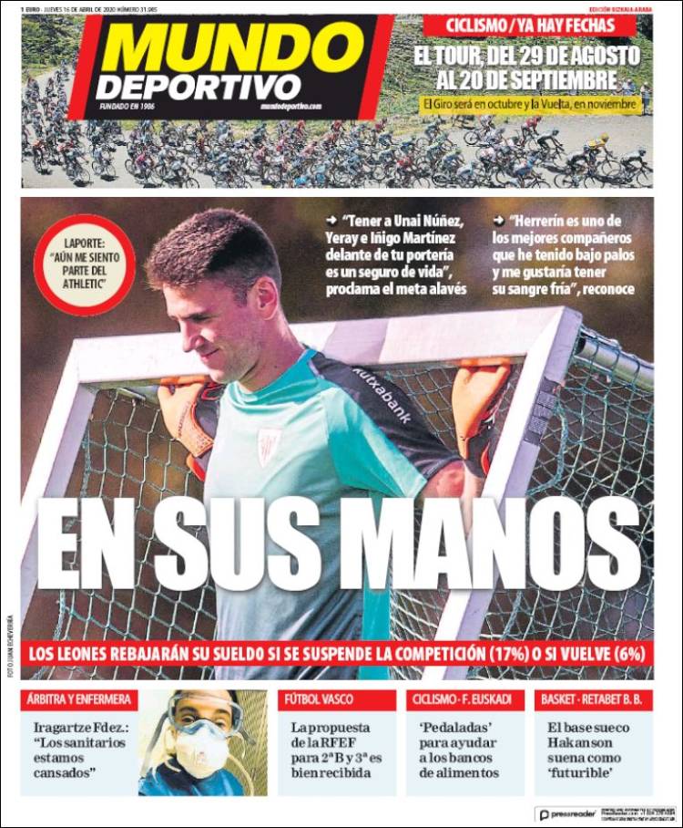 Portada de Mundo Deportivo Bizkaia (España)