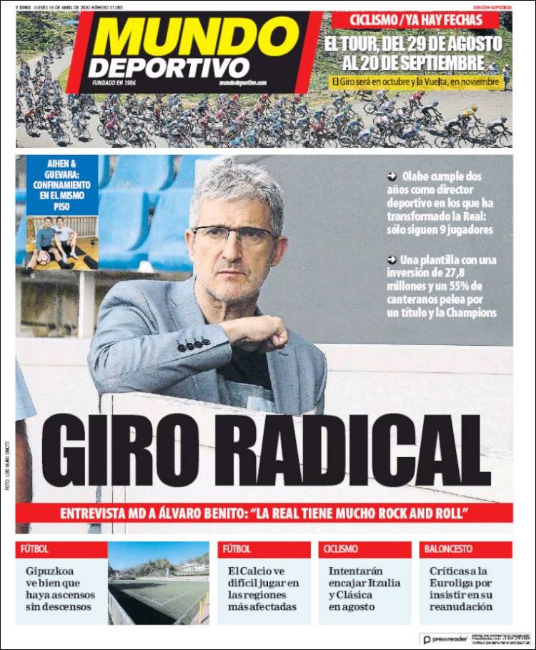 Portada de Mundo Deportivo Gipuzkoa (España)