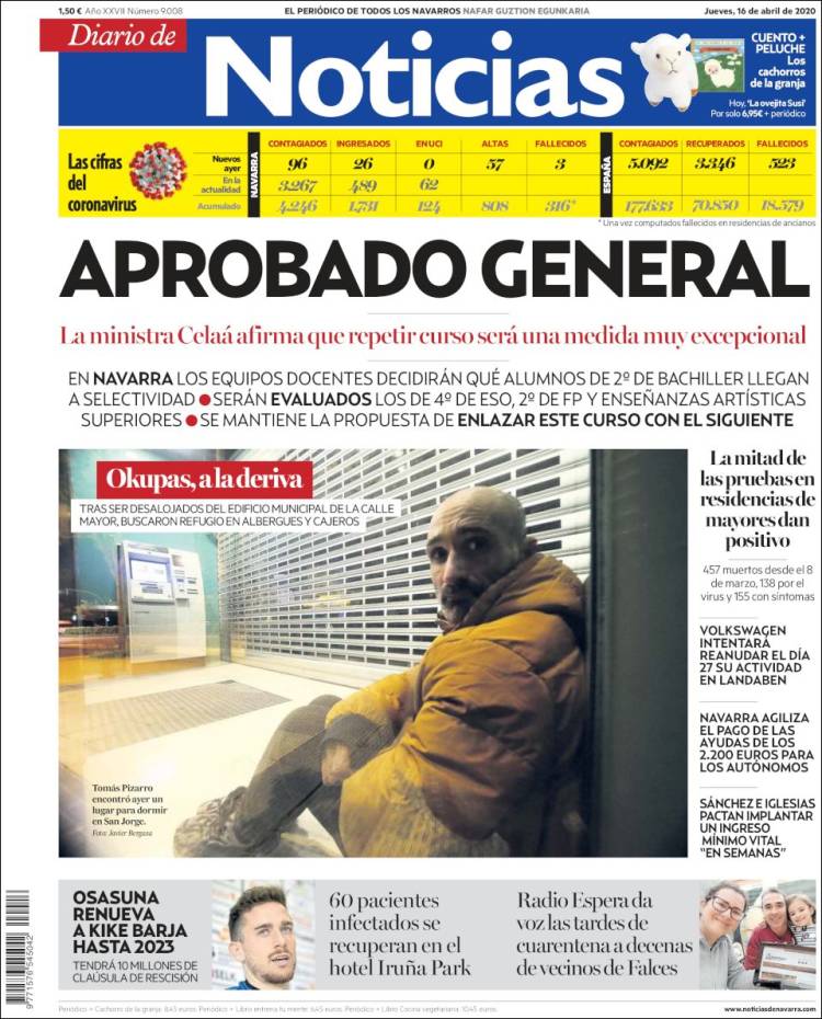 Portada de Noticias de Navarra (España)