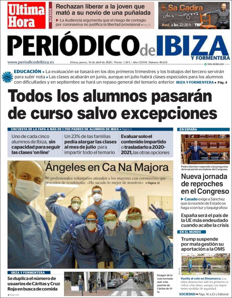 Portada de Periódico de Ibiza (España)