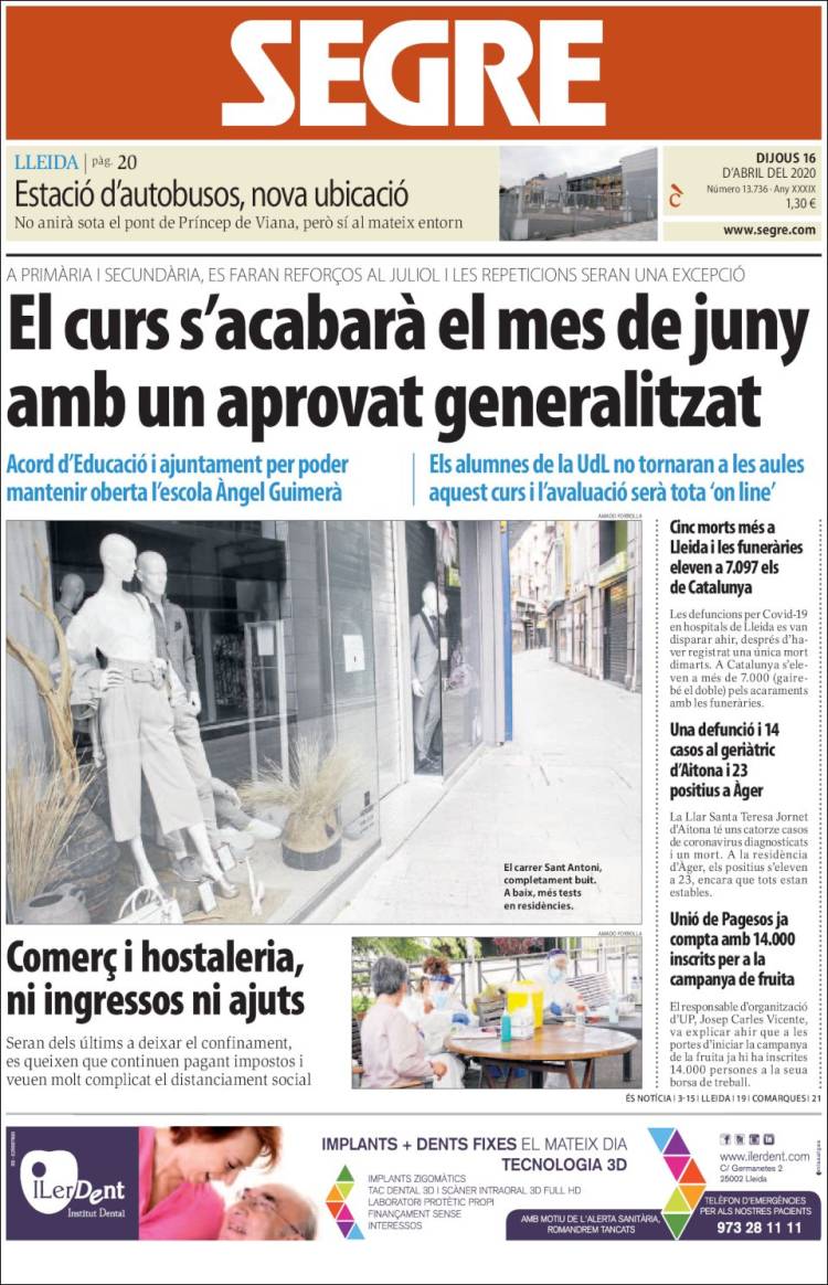 Portada de Segre (España)