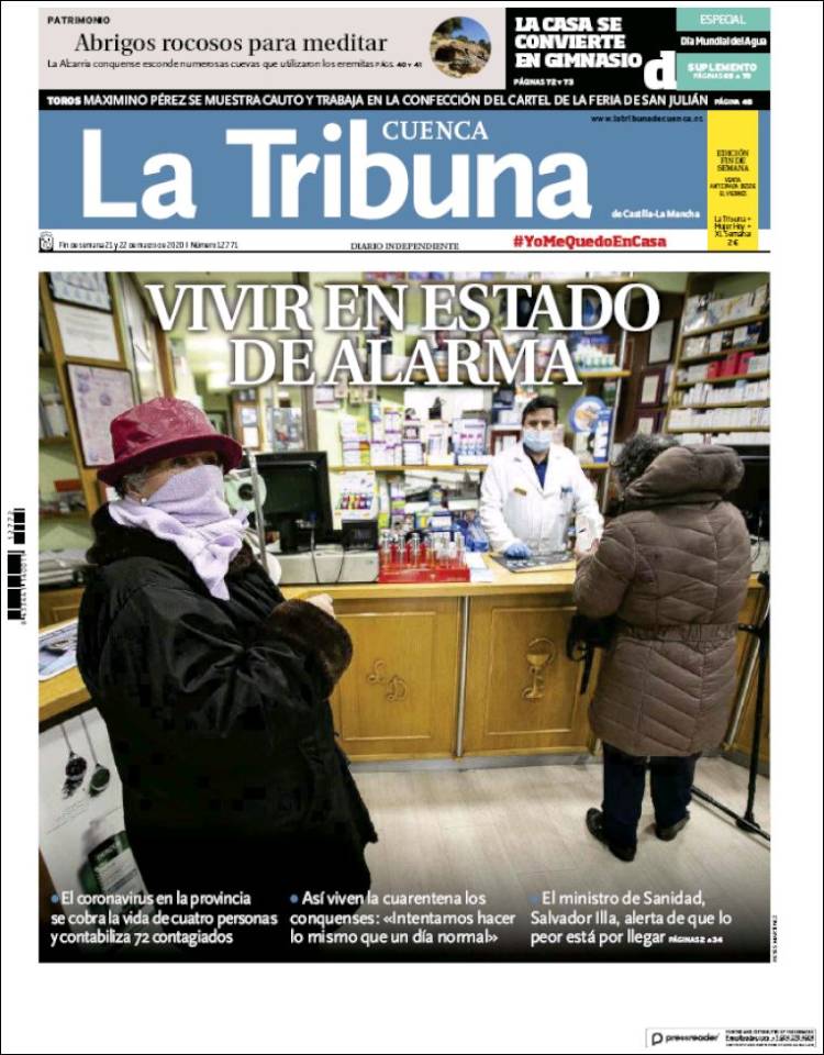 Portada de La Tribuna de Cuenca (España)