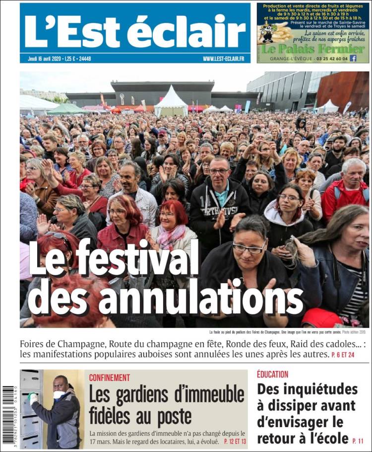 Portada de L'Est Eclair (Francia)