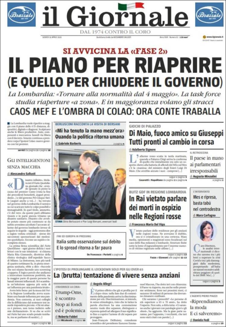Portada de il Giornale (Italia)