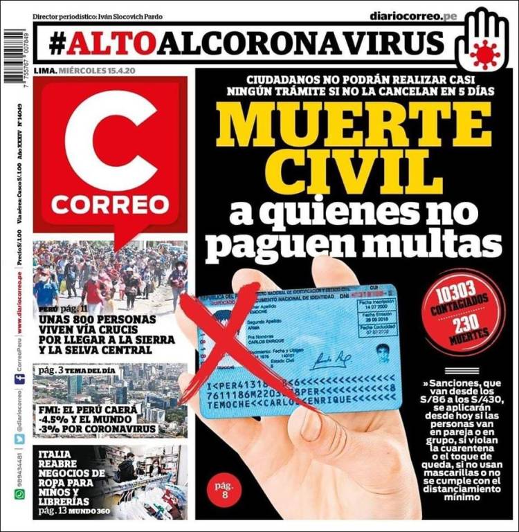 Portada de Diario Correo (Per&uacute;)