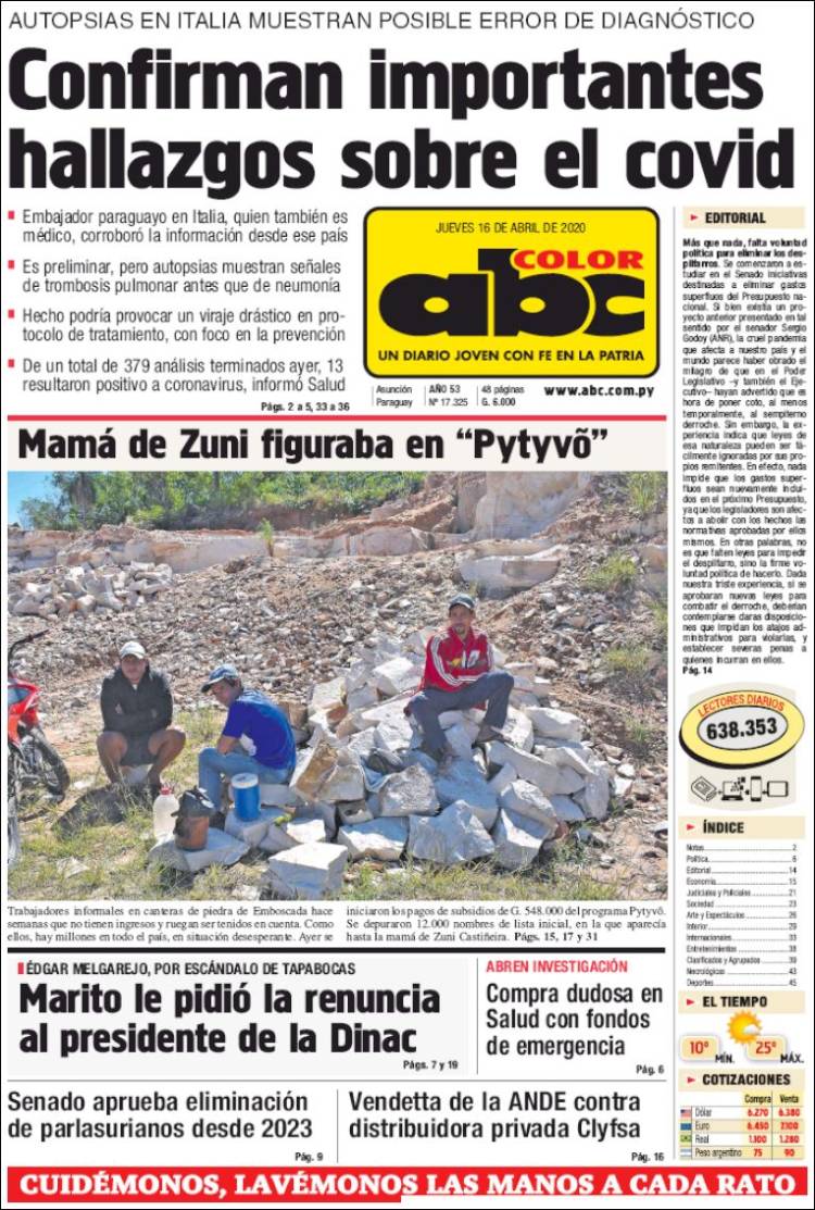 Portada de ABC Color (Paraguay)