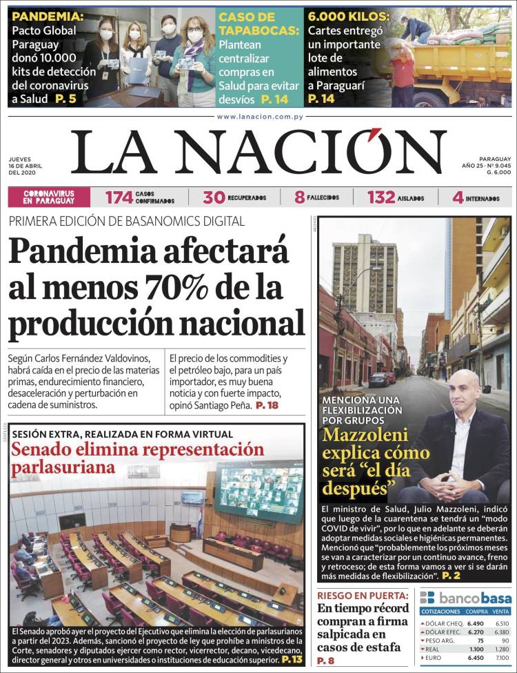 Portada de La Nación (Paraguay)