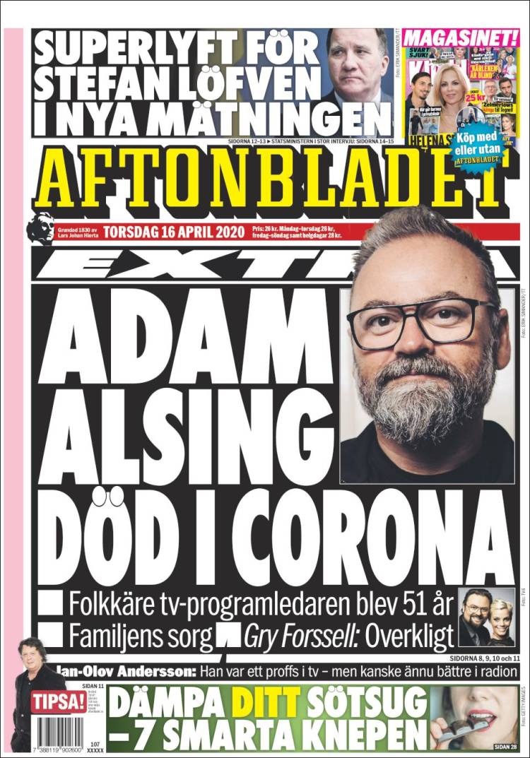 Portada de Aftonbladet (Suecia)