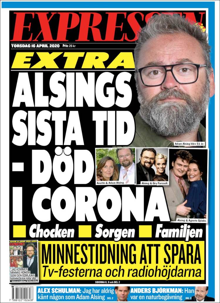 Portada de Expressen (Suecia)