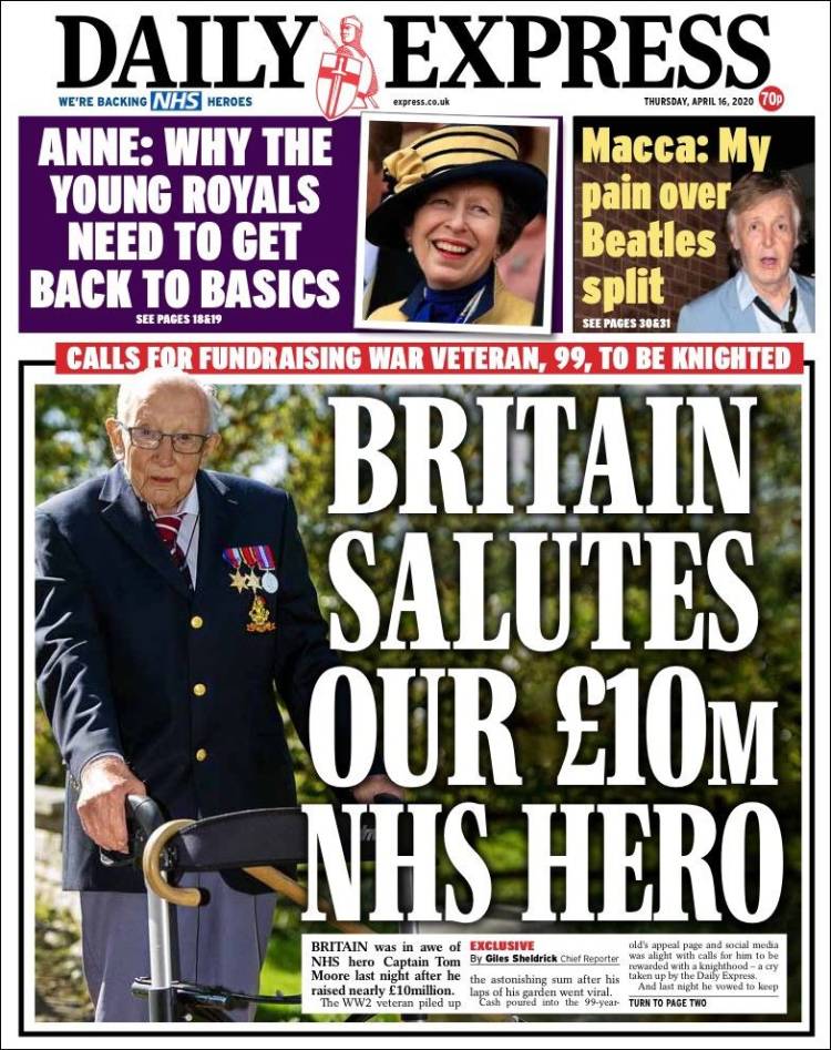 Portada de Daily Express (Reino Unido)