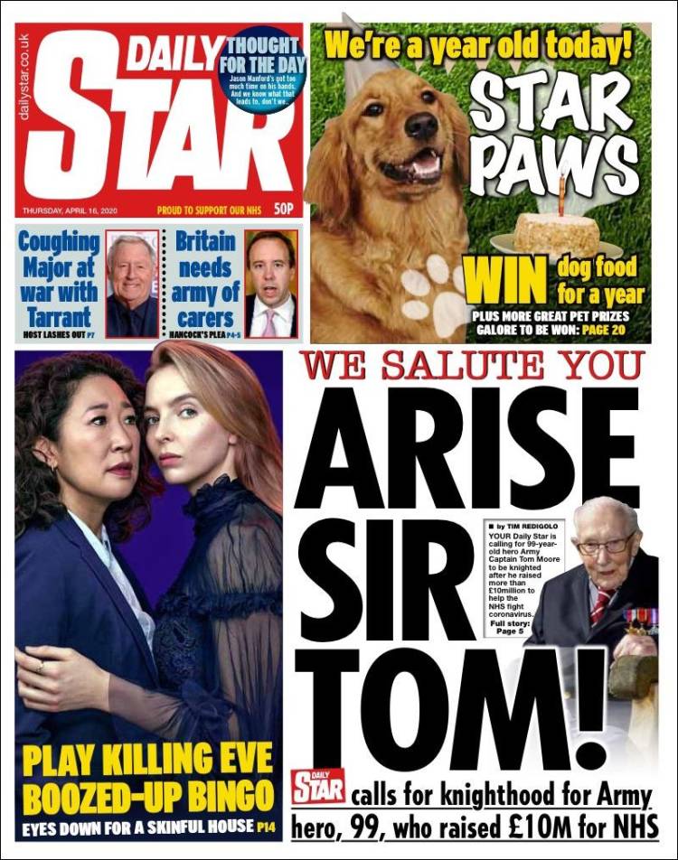Portada de Daily Star (Reino Unido)