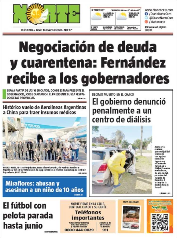 Portada de Diario Norte (Argentina)