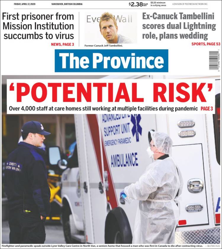 Portada de The Province (Canadá)