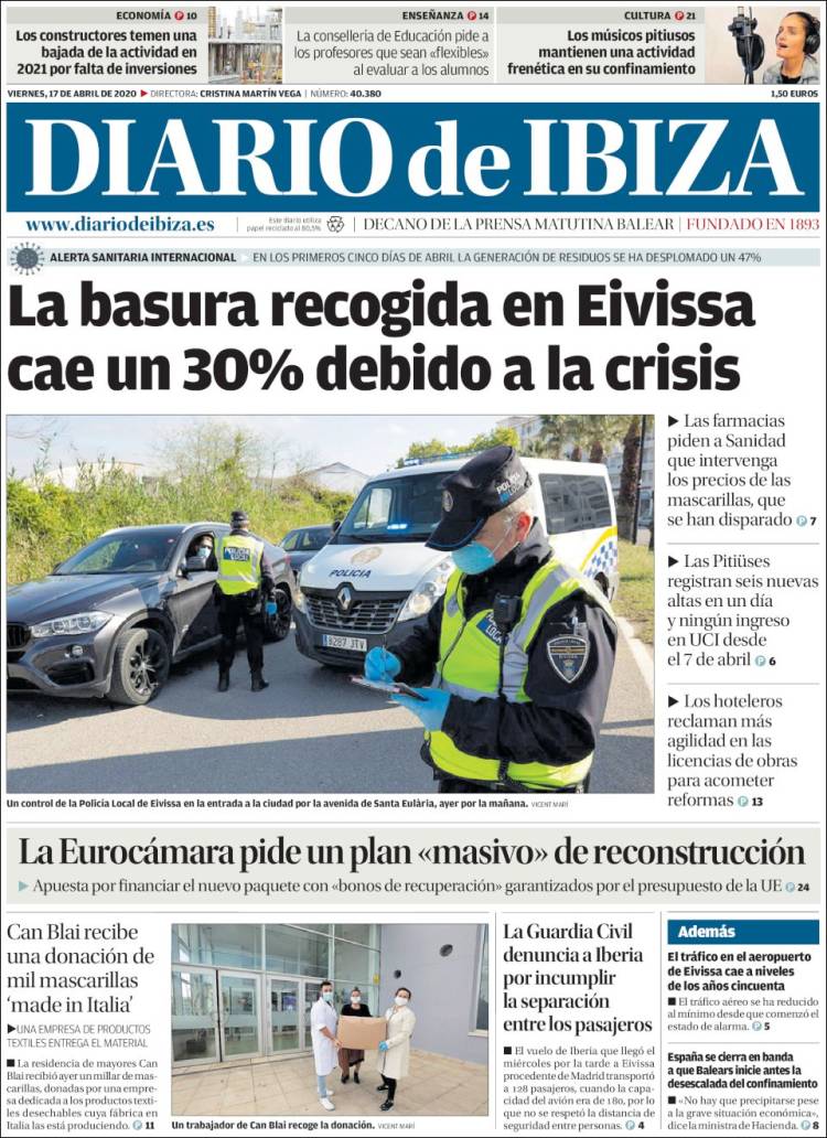 Portada de Diario de Ibiza (Espa&ntilde;a)