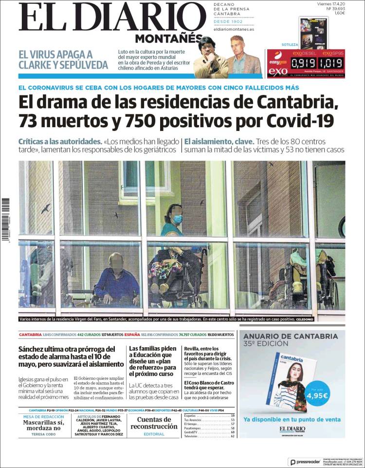 Portada de El Diario Montañés (Espa&ntilde;a)