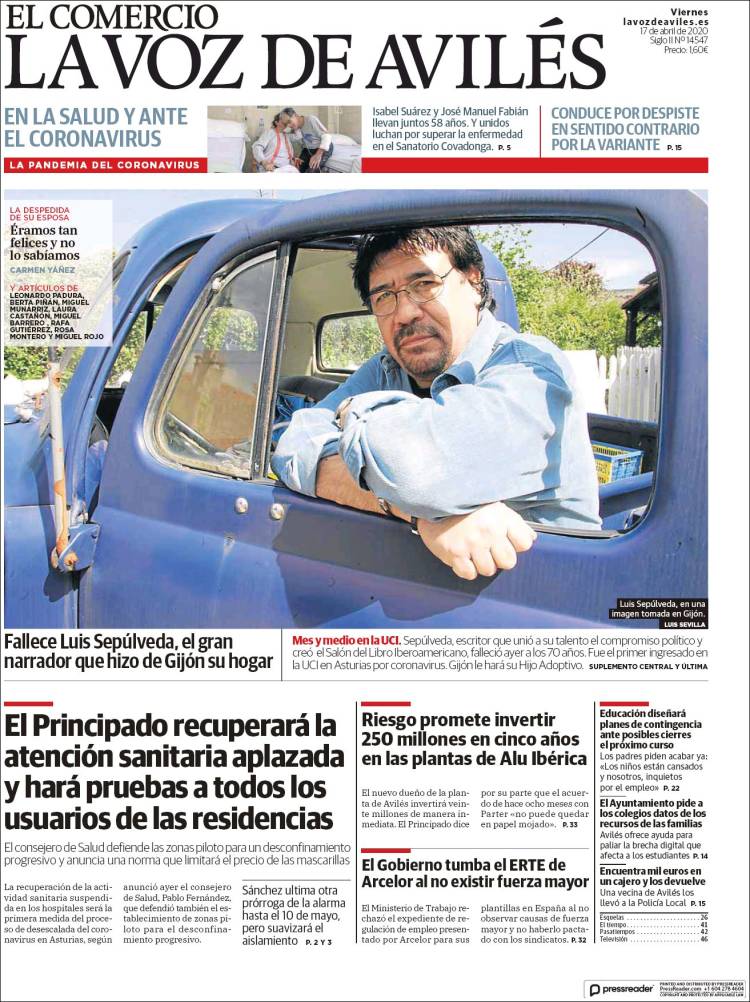 Portada de El Comercio - Avilés (Espa&ntilde;a)