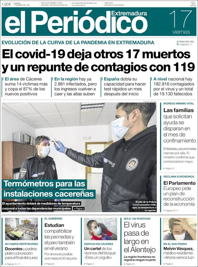 Portada de El Periódico de Extremadura (Espa&ntilde;a)