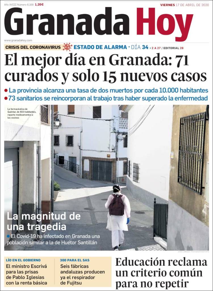 Portada de Granada Hoy (Espa&ntilde;a)