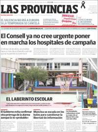 Portada de Las Provincias (Espa&ntilde;a)
