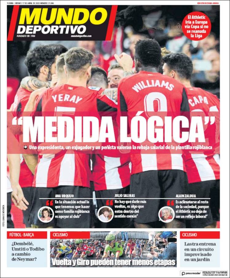 Portada de Mundo Deportivo Bizkaia (Espa&ntilde;a)