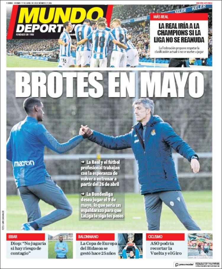Portada de Mundo Deportivo Gipuzkoa (Espa&ntilde;a)