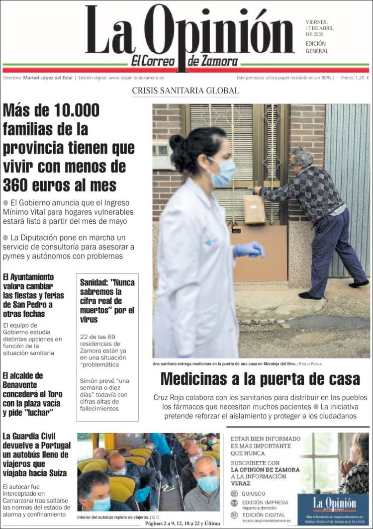 Portada de La Opinión - El Correo de Zamora (Espa&ntilde;a)