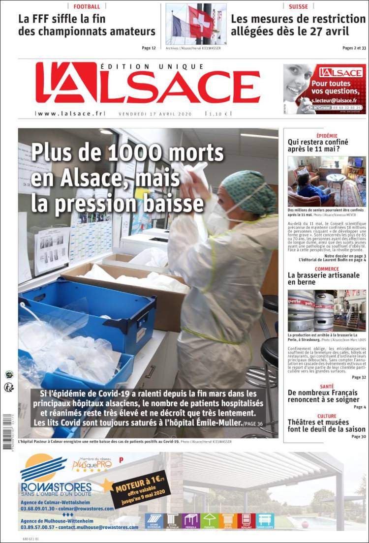 Portada de Journal L'Alsace (France)