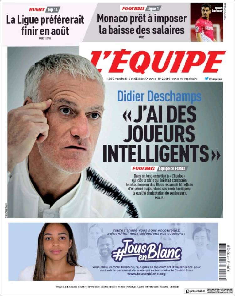 Portada de L'Equipe (France)