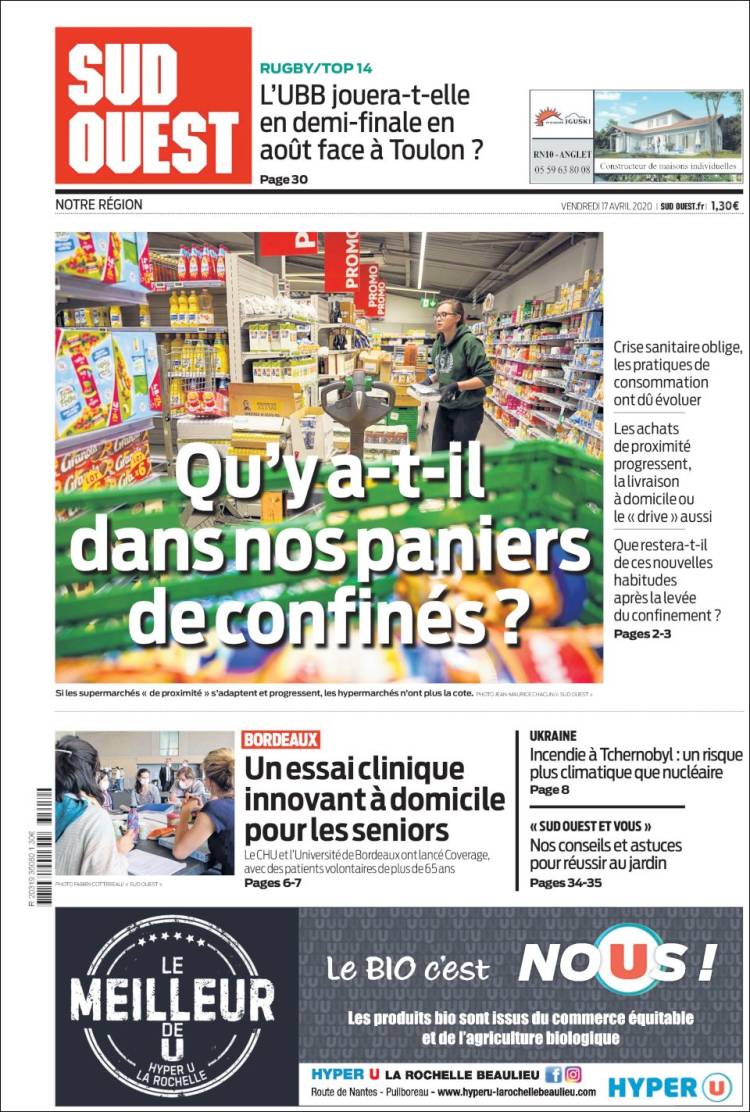 Portada de Sud Ouest (France)