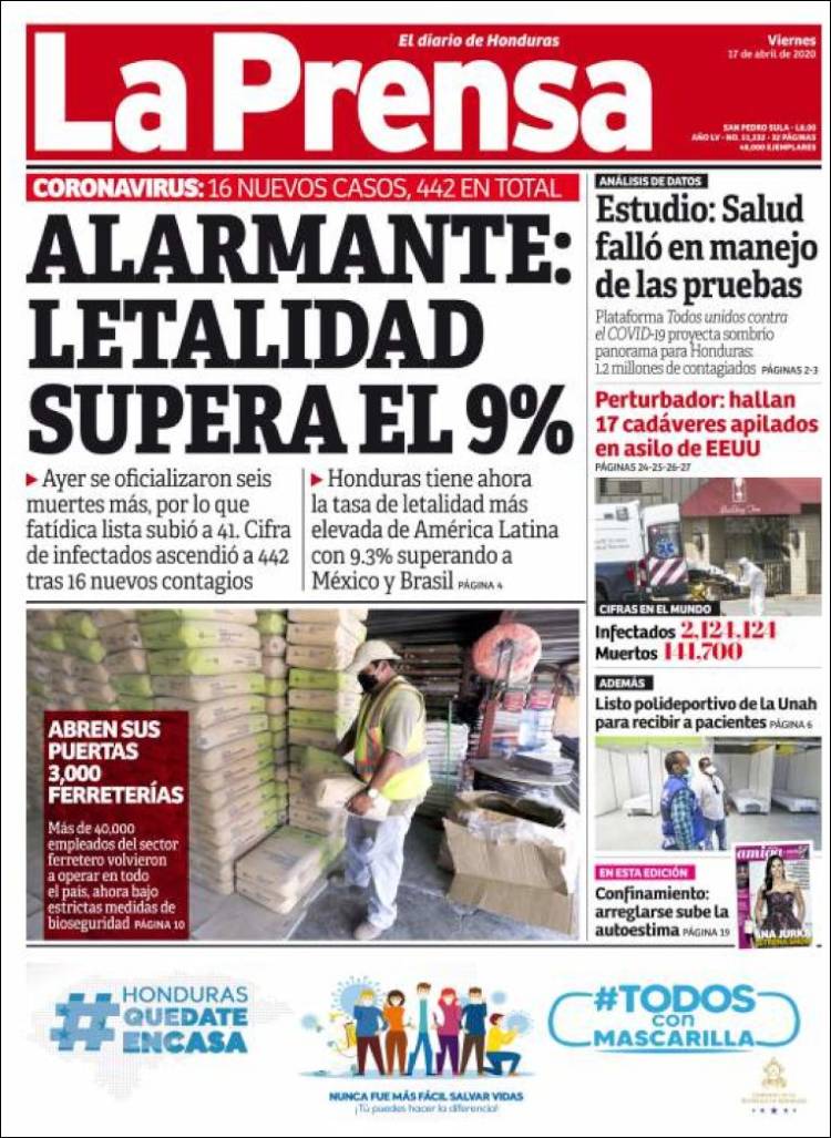 Portada de La Prensa (Honduras)