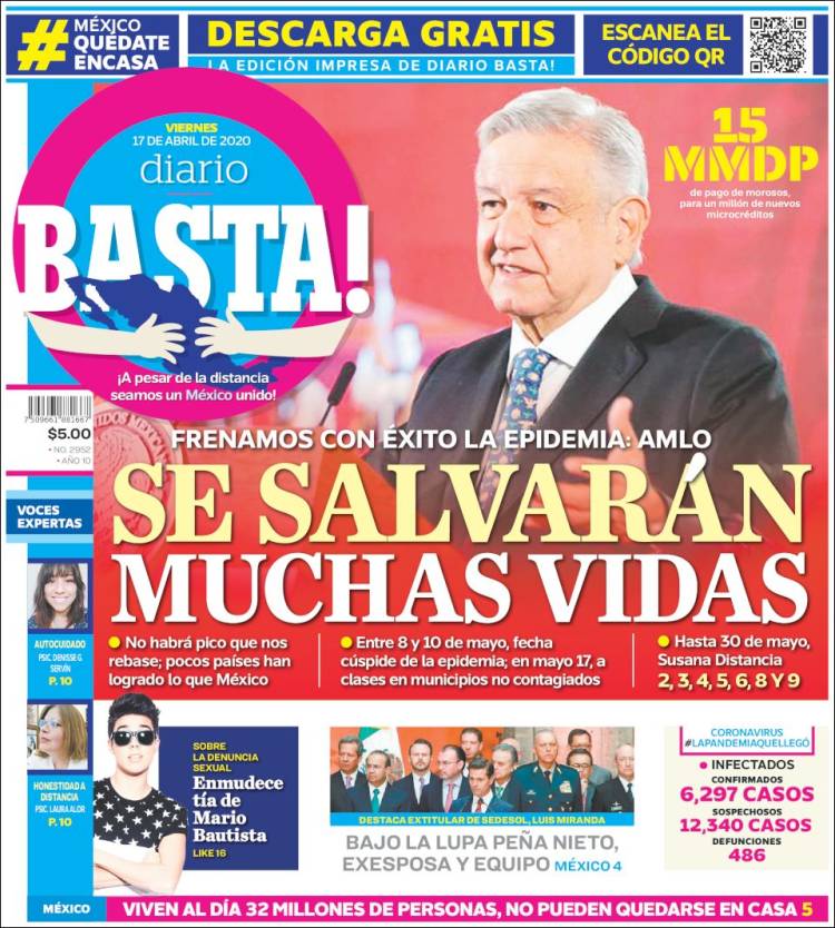 Portada de Diario Basta (México)