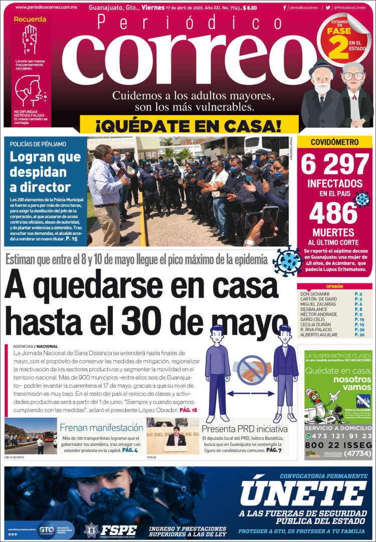 Portada de Correo - El diario del Estado de Guanajuato (México)