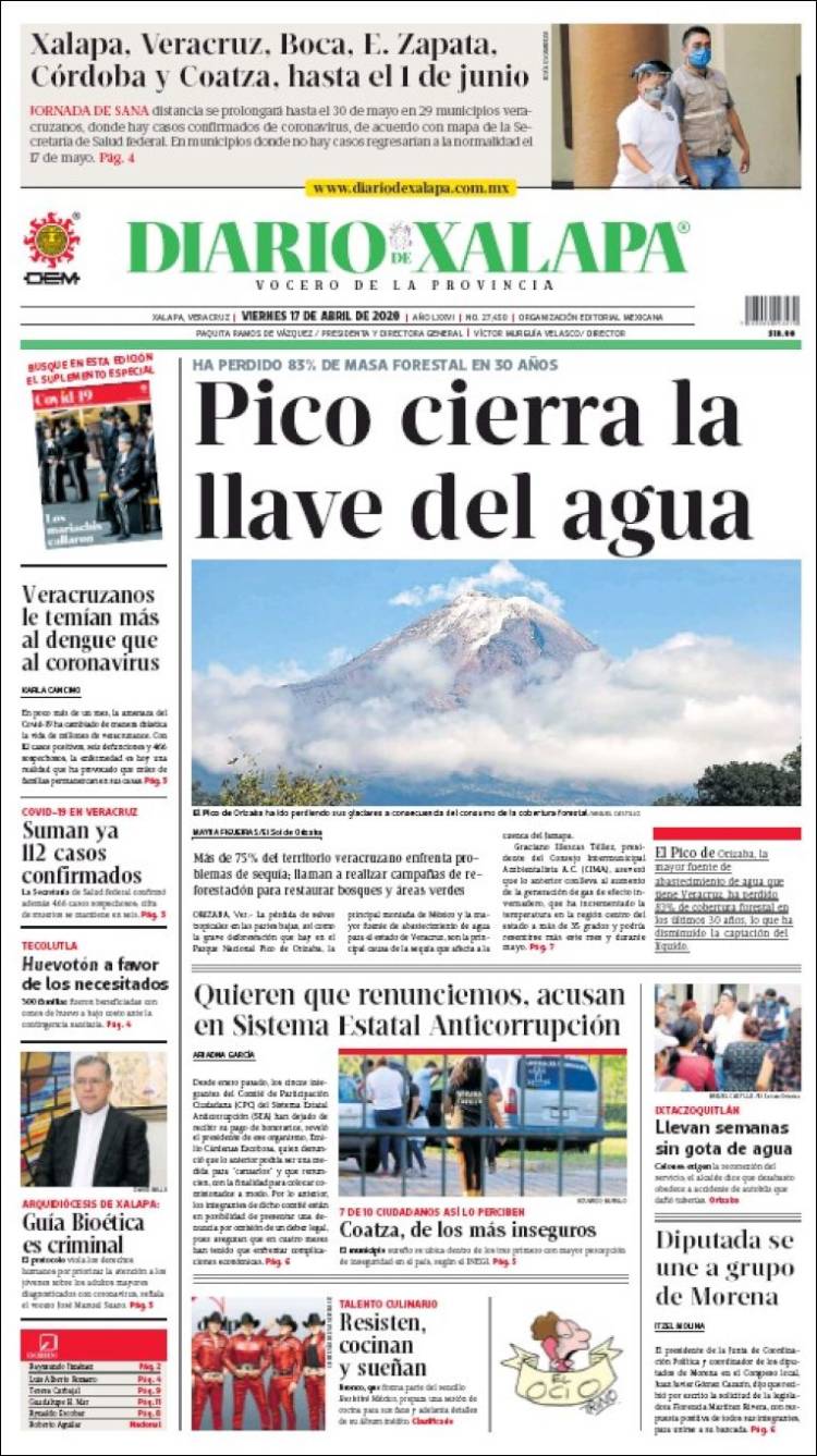 Portada de Diario de Xalapa (México)