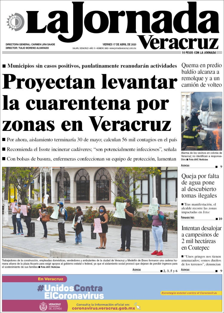 Portada de La Jornada Veracruz (México)