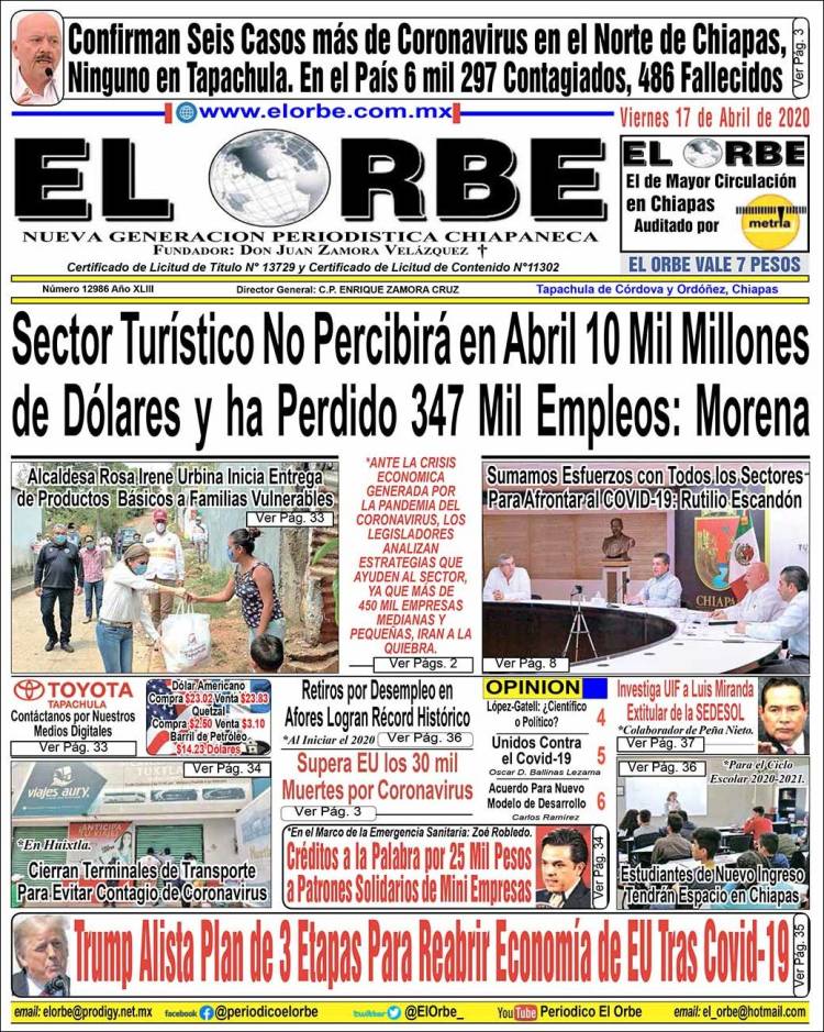 Portada de El Orbe (México)