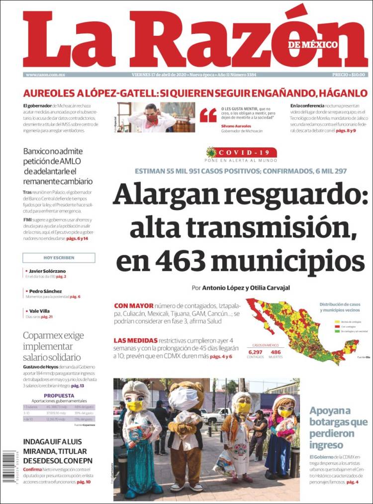 Portada de La Razón (México)