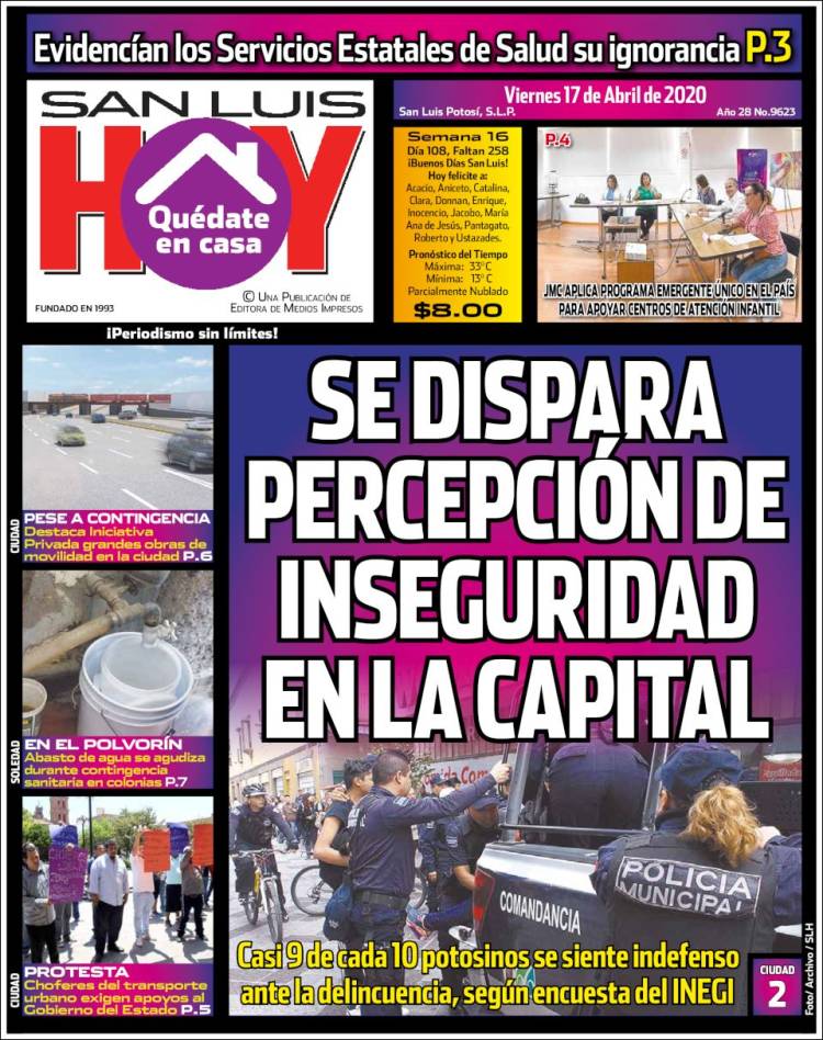 Portada de San Luis Hoy (México)