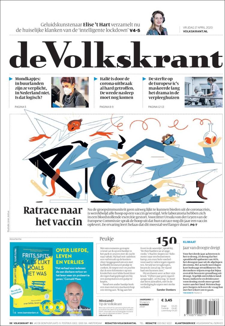 Portada de De Volkskrant (Pa&iacute;ses Bajos)